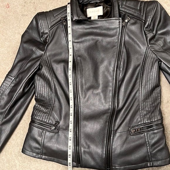 NWT! Cache Pewter Faux Leather Jacket - Picture 14 of 16